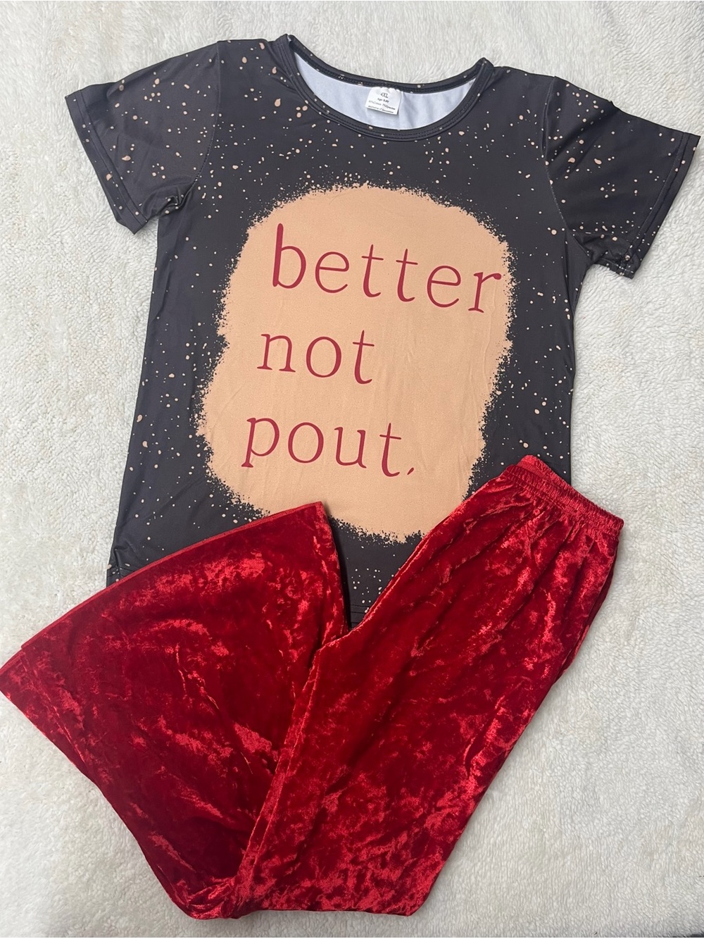 "Better Not Pout" Black & Red Two-Piece Set